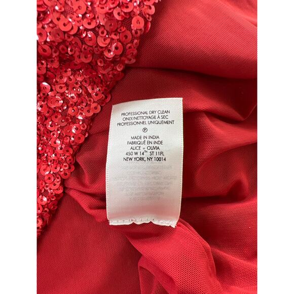 New Alice + Olivia Nelle Red Sequin Micro Mini Dress - Picture 12 of 12